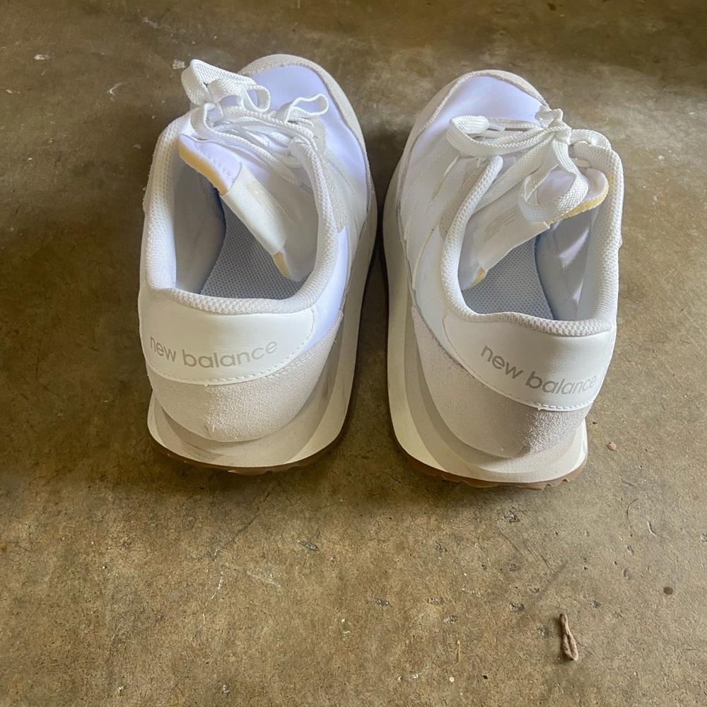 New Balance Classic White and Cream Sneakers - Picture 5 of 6
